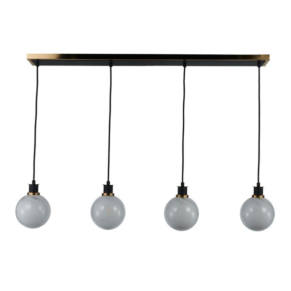 Gem Collection 4-Light Island/Pool Table Black And Brushed Brass